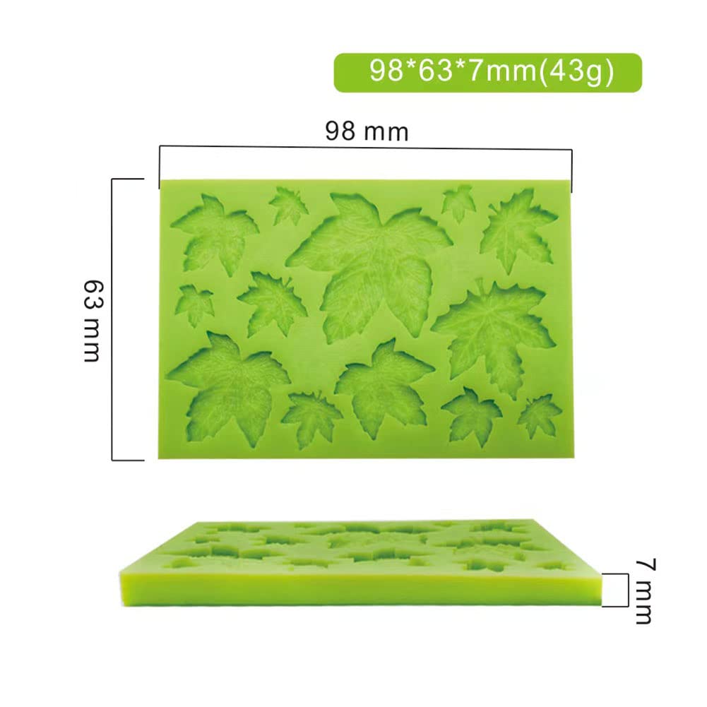 3D Mini Rose Fall leaves Silicone Mold Fondant Mould for Cupcake Cake Decorating Tool Chocolate Gumpaste Mold Sugarcraft Bakeware (fall leaves molds)