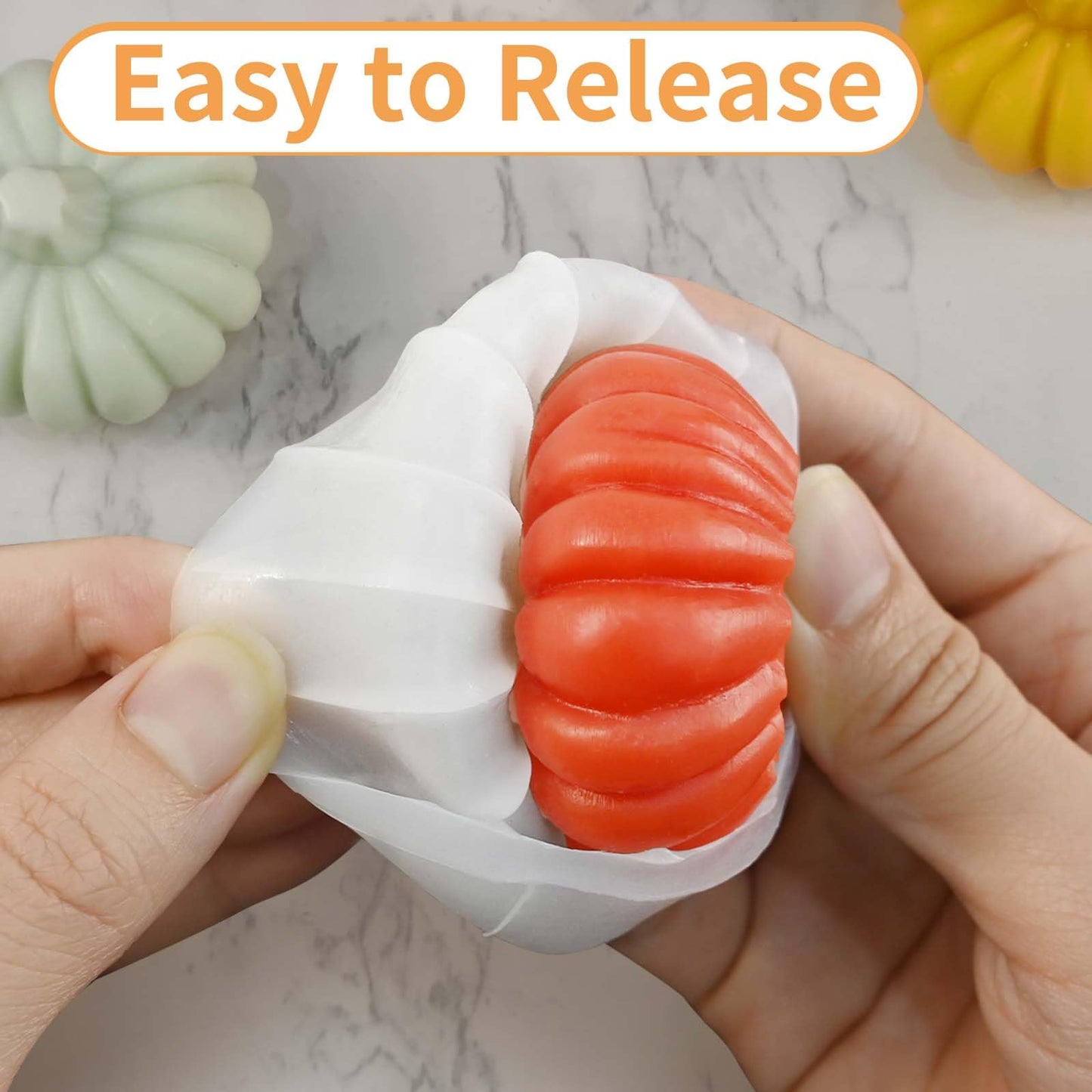 ZQYSING 2 Pcs Pumpkin Candle Molds for Candle Making, Set of Large + Small Halloween Silicone Molds for Candles Wax Soap Gypsum Epoxy Resin Fall Thanksgiving Home Decor Handmade Gift