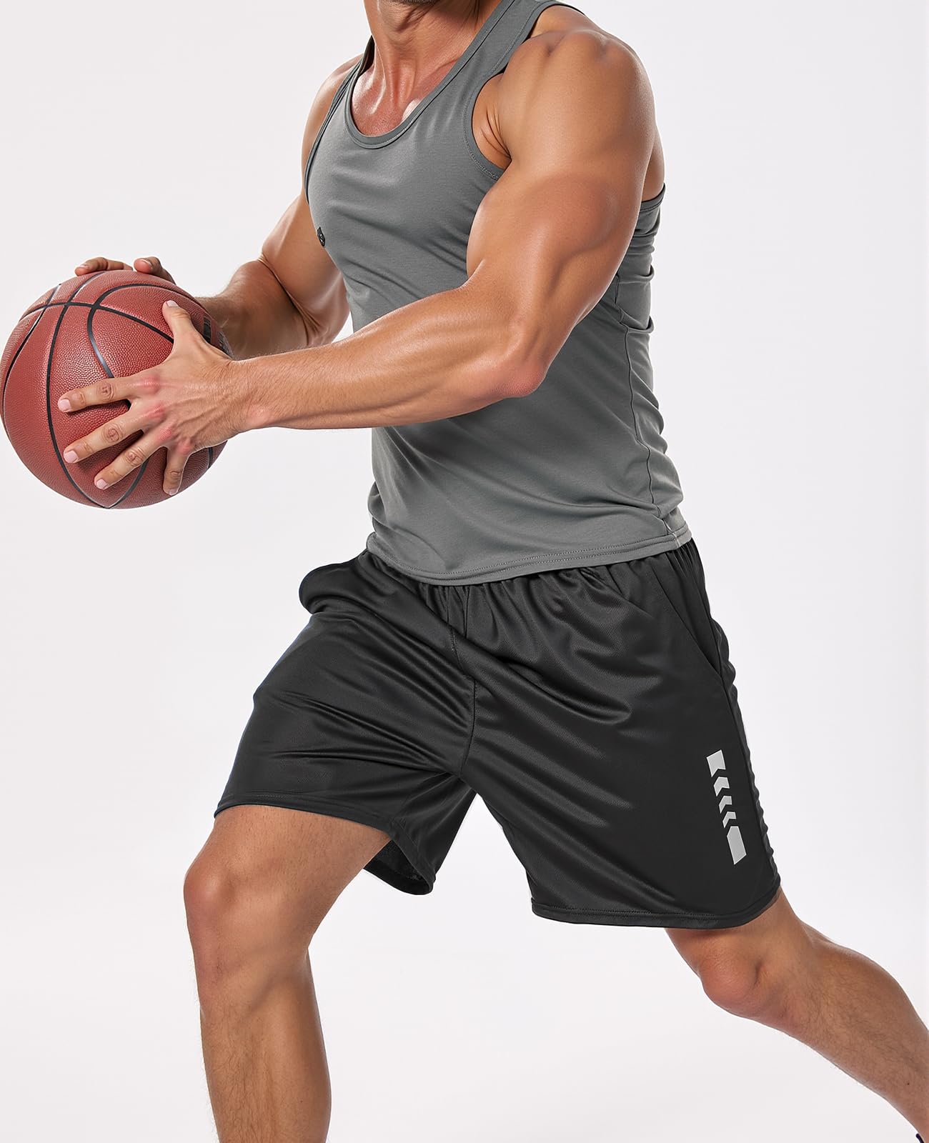 persimar Men’s Gym Shorts Athletic Running Workout Basketball Casual Sport Short for Men Quick Dry with 2 Pockets