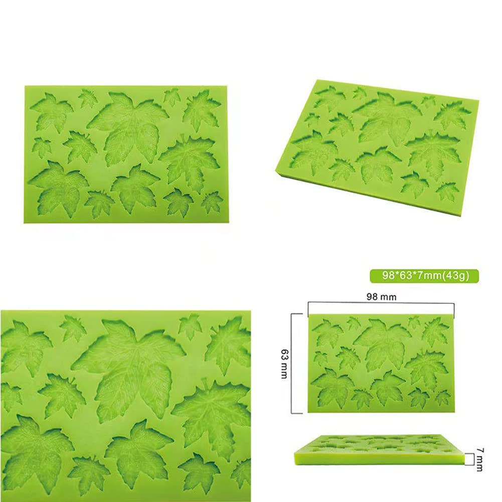 3D Mini Rose Fall leaves Silicone Mold Fondant Mould for Cupcake Cake Decorating Tool Chocolate Gumpaste Mold Sugarcraft Bakeware (fall leaves molds)