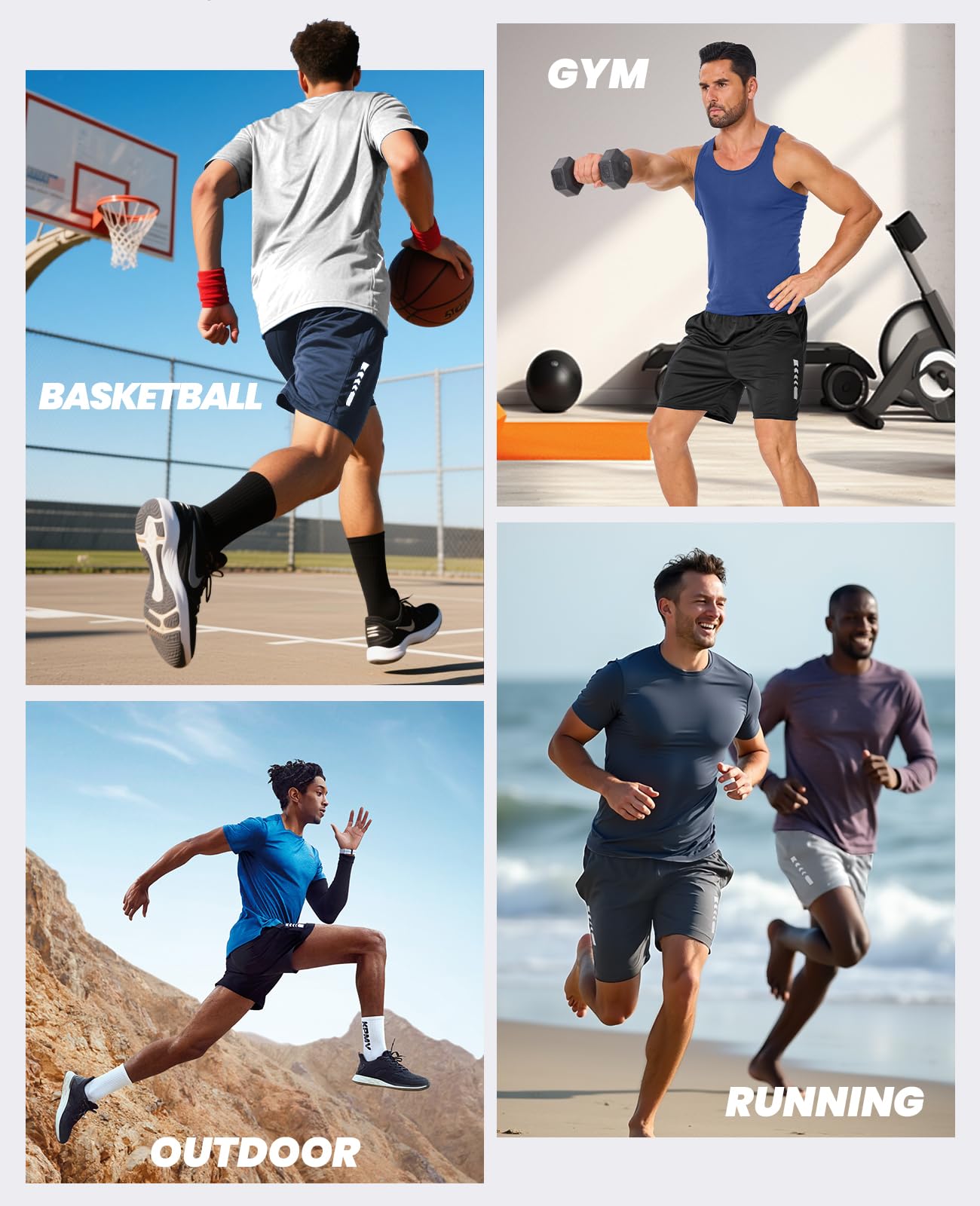 persimar Men’s Gym Shorts Athletic Running Workout Basketball Casual Sport Short for Men Quick Dry with 2 Pockets