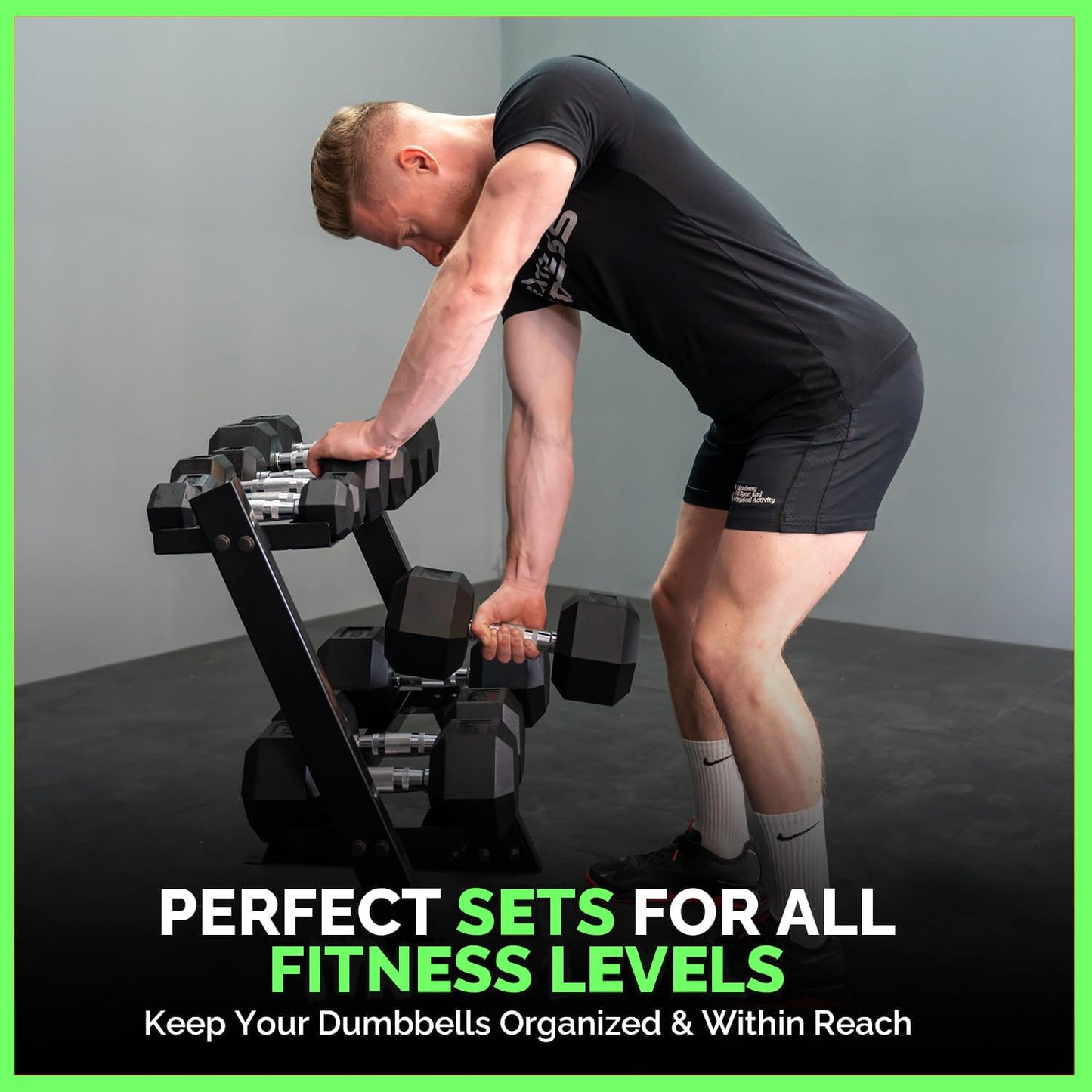 Rubber Hex Dumbbells Set with Rack Free Weight for Home Gym, 450 Pound Complete Weight Sets Strength Training Accessories for Home Gym Exercise Fitness Equipment