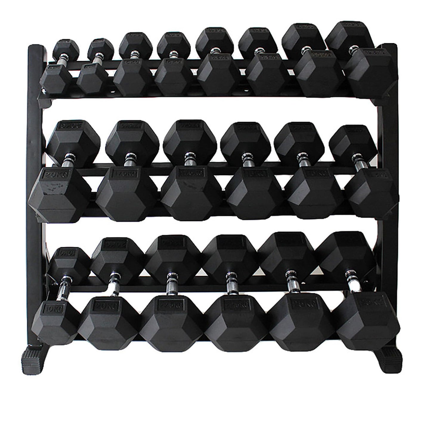 Rubber Hex Dumbbells Set with Rack Free Weight for Home Gym, 450 Pound Complete Weight Sets Strength Training Accessories for Home Gym Exercise Fitness Equipment