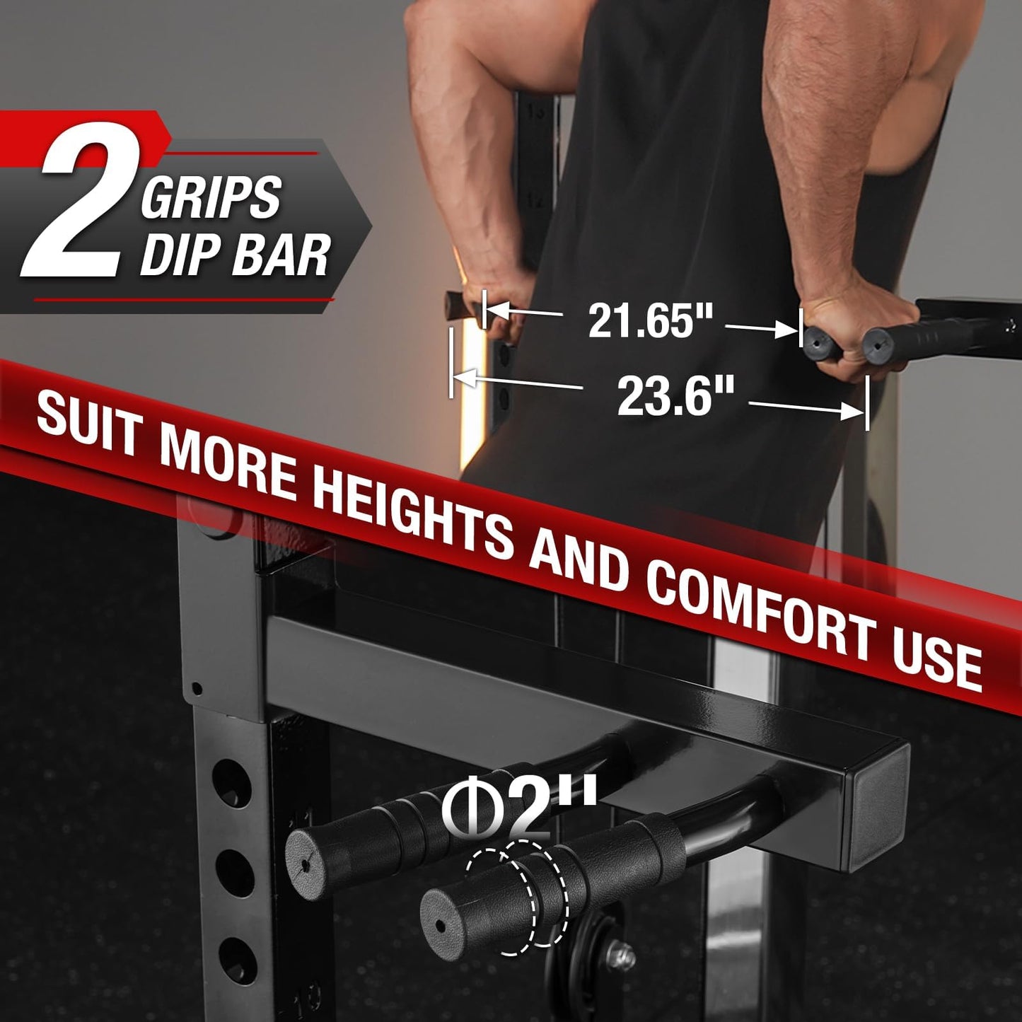 Mikolo Power Cage, 2000LB Power Rack with Independent Dual Pulley System, Multi-Function Home Gym Workout Machine for Cable Crossover (Black)