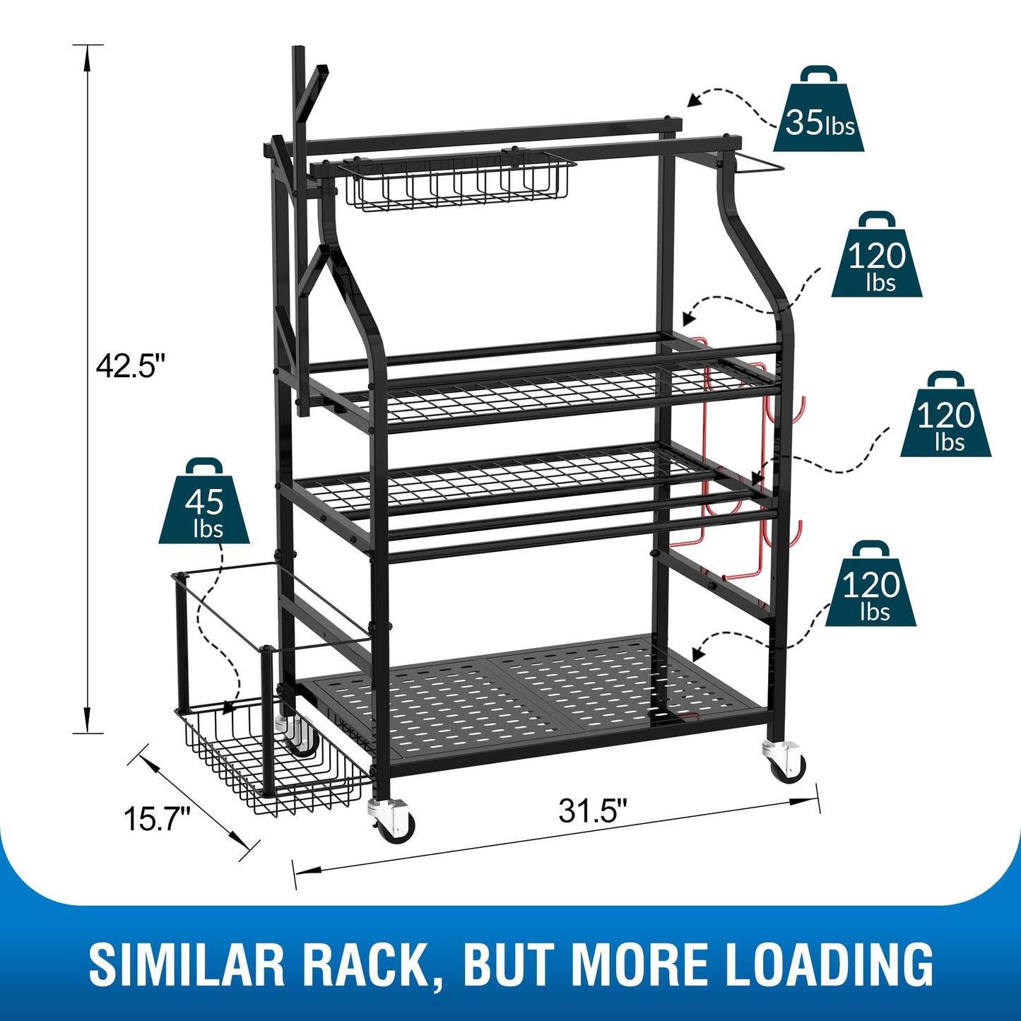 Sttoraboks Dumbbells Rack,Weight Rack for Kettlebell, Weight Stand,Home Gym Storage Holder for Yoga Mat, Foam Roller,Yoga Strap,Resistance Bands,Garage Storage Organizer,Workout Storage with Wheels