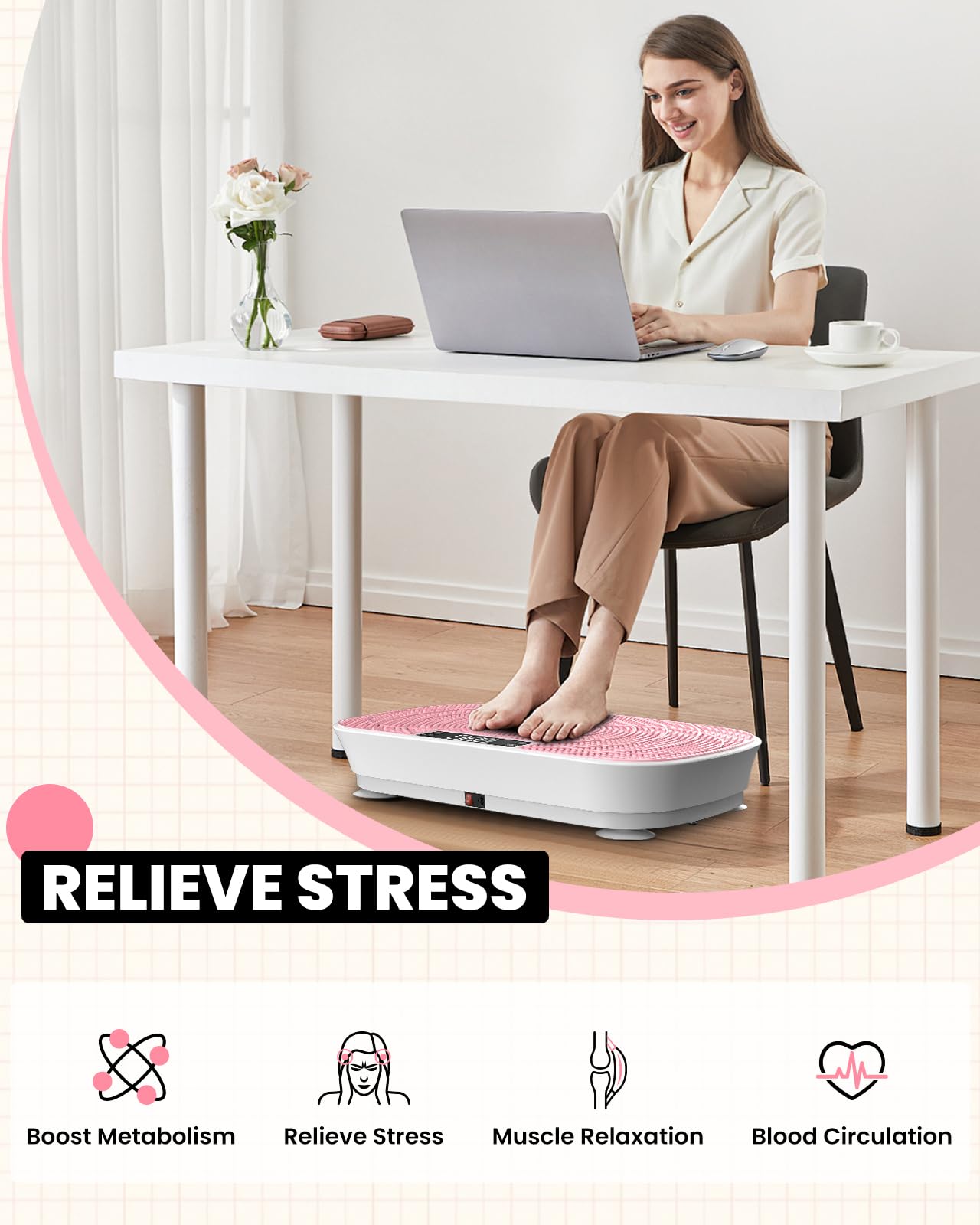AXEFIT Vibration Plate Exercise Machine - Bluetooth Music & 400LBS Capacity Vibration Plate for Lymphatic Drainage & Weight Loss with 99 Speed Levels, Whole Body Vibration Plate for Home Fitness
