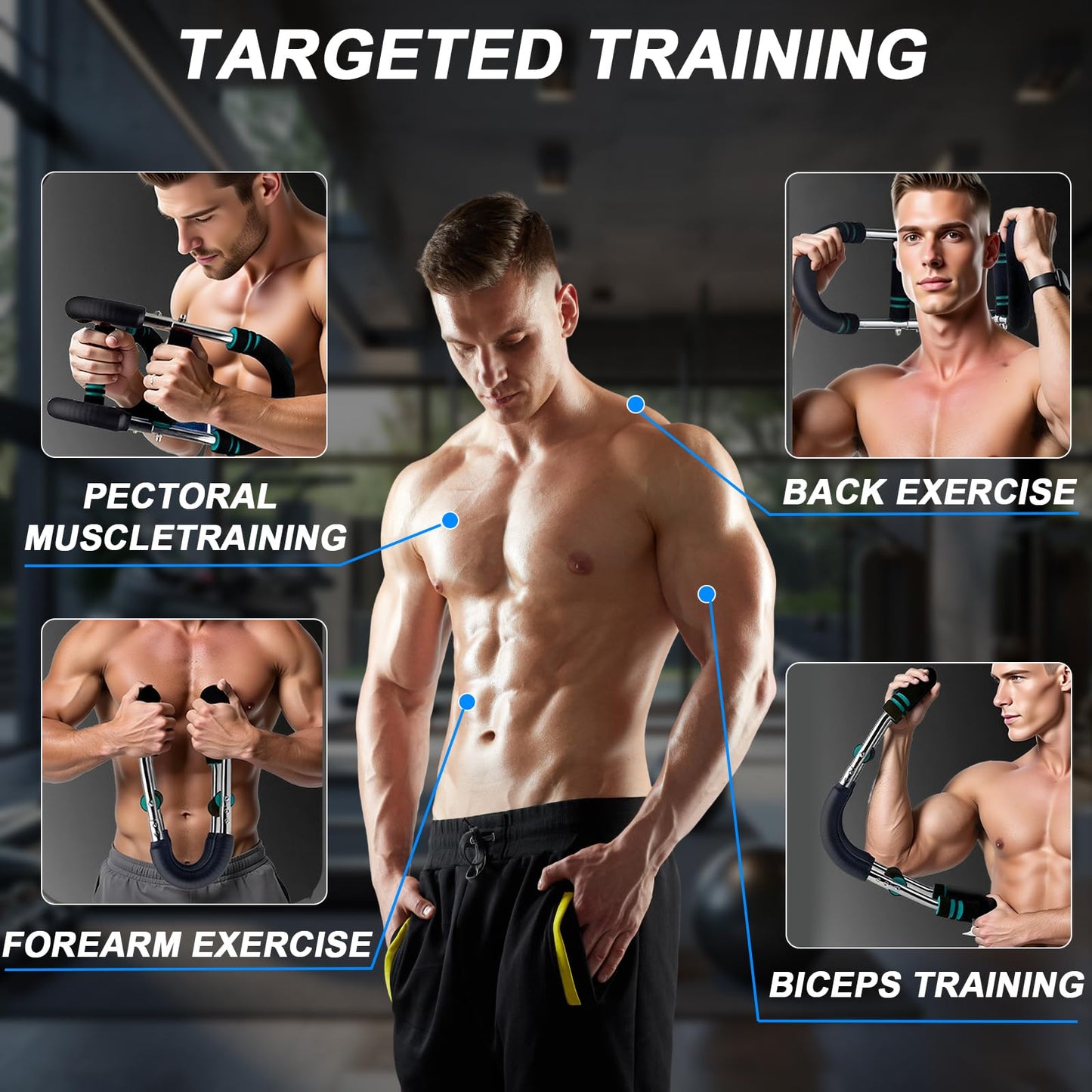 Twister Arm Trainer, Adjustable Twisting Arm, Chest Exerciser for Men, Chest Workout Equipment, Portable Spring Clamp Chest Exerciser for Home Fitness Equipment, Strengthen Upper Body Muscles