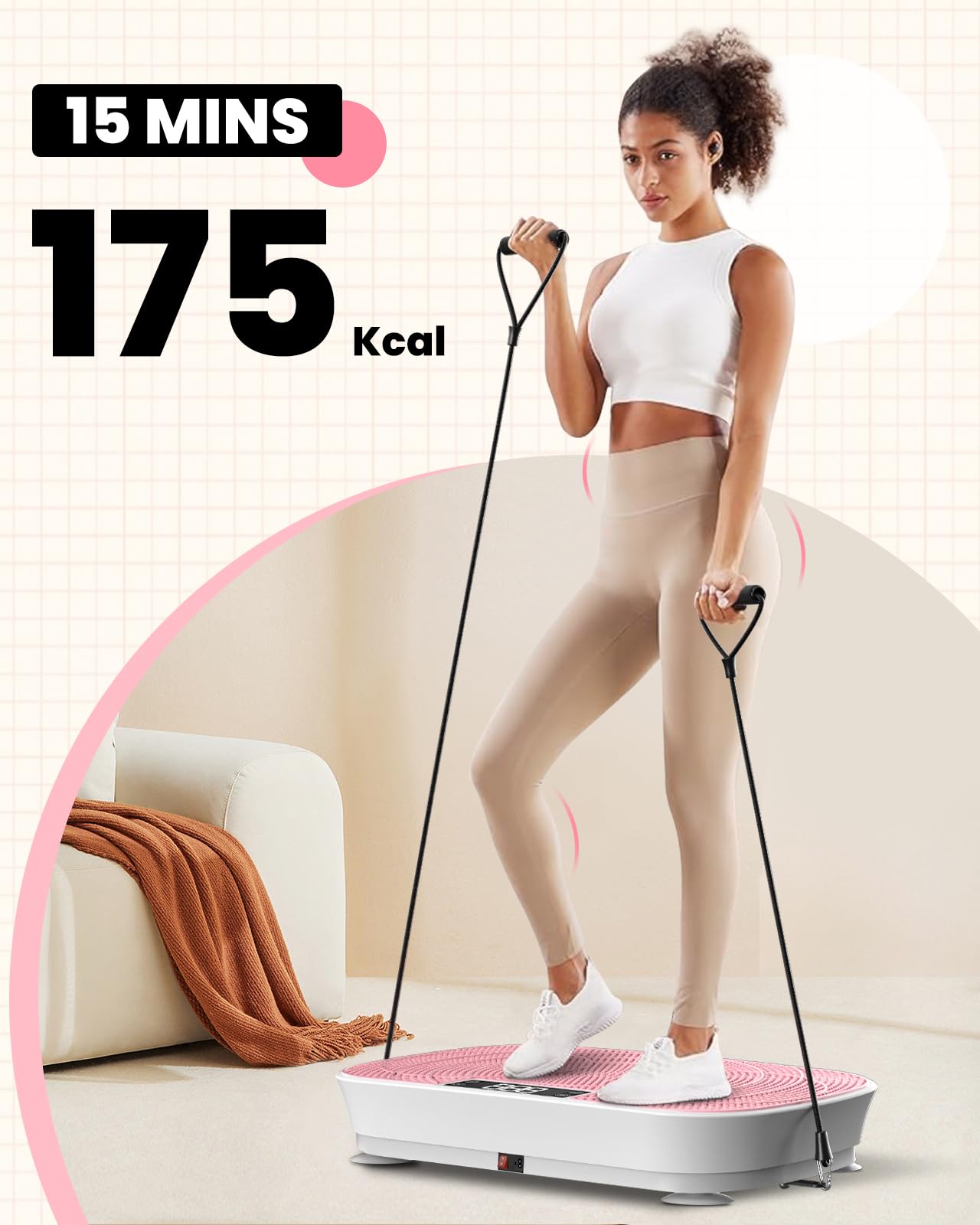 AXEFIT Vibration Plate Exercise Machine - Bluetooth Music & 400LBS Capacity Vibration Plate for Lymphatic Drainage & Weight Loss with 99 Speed Levels, Whole Body Vibration Plate for Home Fitness