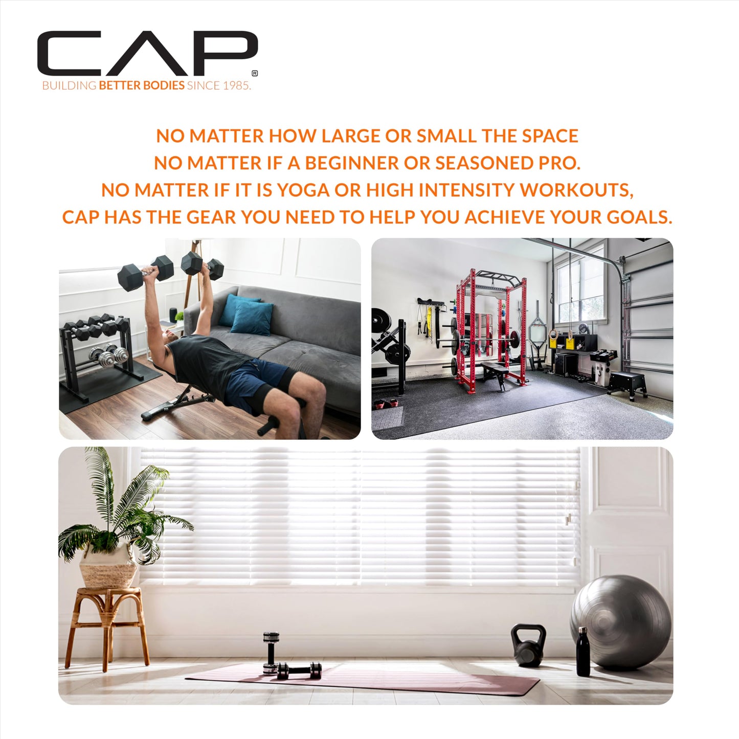 CAP Barbell 150 LB Coated Hex Dumbbell Weight Set with Vertical Rack, Black