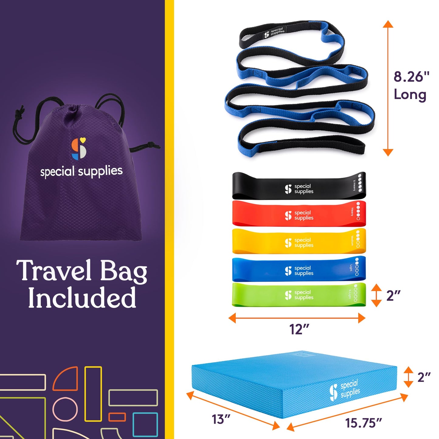 SPECIAL SUPPLIES Balance Board and Yoga Strap Set for Stretching, Stability Training, Fitness, Flexibility, Physical Therapy, Home Workout Equipment, Strength Training, and Pilates