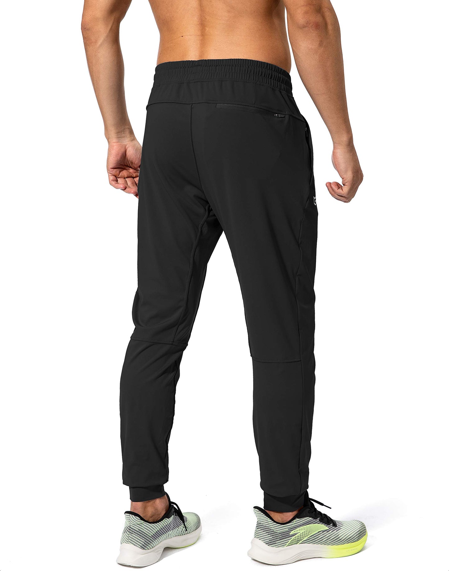 G Gradual Men's Sweatpants with Zipper Pockets Athletic Pants Traning Track Pants Joggers for Men Soccer, Running, Workout(Black,L)