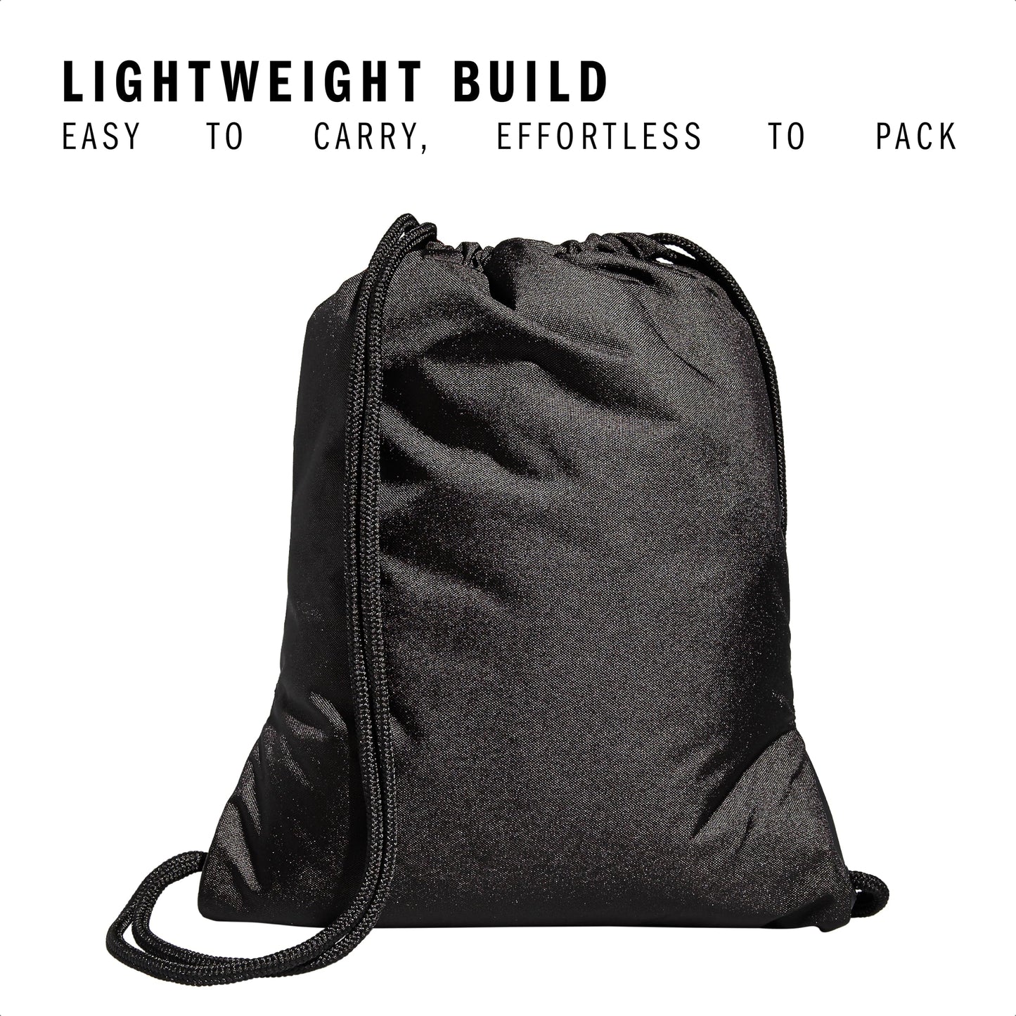 adidas Alliance Sackpack, Drawstring Backpack, Lightweight Small Gym Bag for Women and Men, Black, One Size