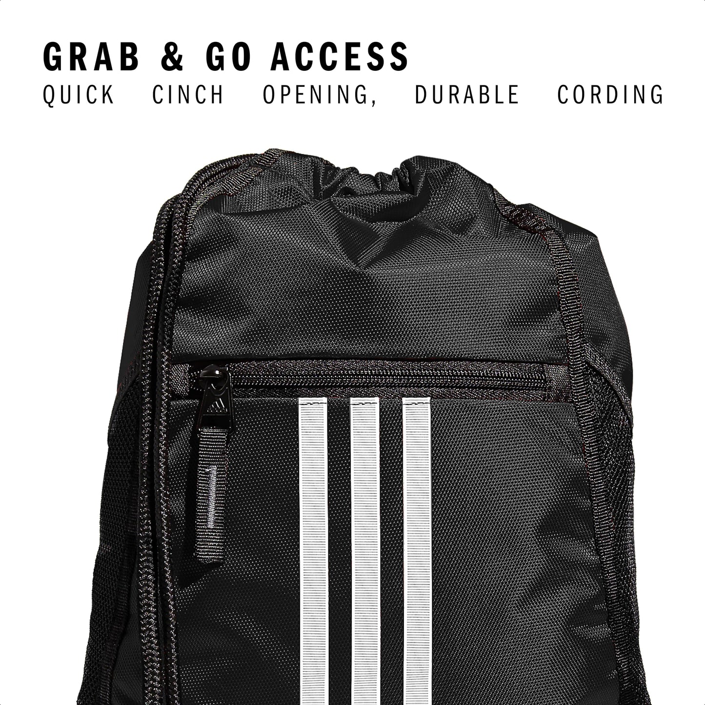 adidas Alliance Sackpack, Drawstring Backpack, Lightweight Small Gym Bag for Women and Men, Black, One Size