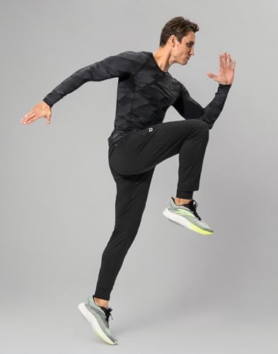 G Gradual Men's Sweatpants with Zipper Pockets Athletic Pants Traning Track Pants Joggers for Men Soccer, Running, Workout(Black,L)