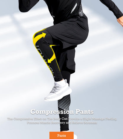 5PCS Workout Sets incluir Compression Shirt Pants Hoodie Jacket for Men outdoor sports running indoor fitness