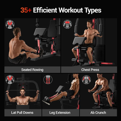 ROBORE Home Gym System with 160LB Weight Stack, Multifunctional All-in-One Workout Station, Full Body Strength Training System
