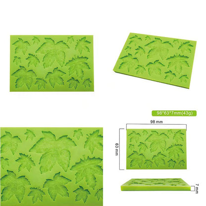 3D Mini Rose Fall leaves Silicone Mold Fondant Mould for Cupcake Cake Decorating Tool Chocolate Gumpaste Mold Sugarcraft Bakeware (fall leaves molds)