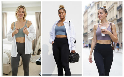 Sykooria Sports Bras for Women Medium Support Workout Bras Strappy Low Impact Gym Sports Bra 5 Pack