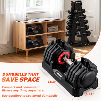 Rendpas Adjustable Dumbbells Set of 2, 1-Sec Adjustable Weights Dumbbells Set, 10 in 1 Dumbbell Set with Anti-Slip Texture Handle, Weight Set For Home Gym Suit both Men and Women