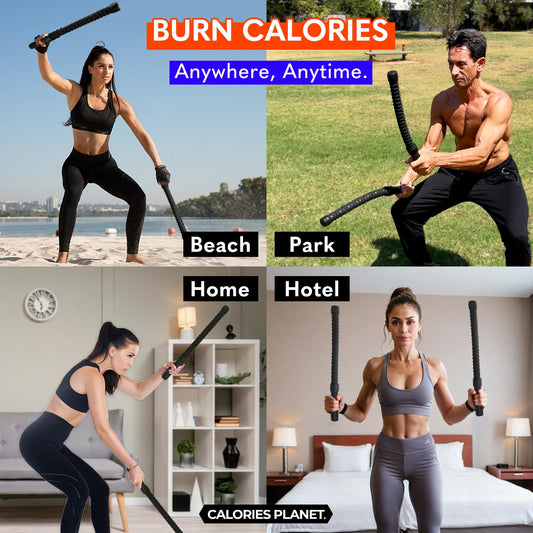 Calories Planet X1 Ropeless Battle Rope for Home Gym, HIIT Workouts, Low-Impact Cardio Training