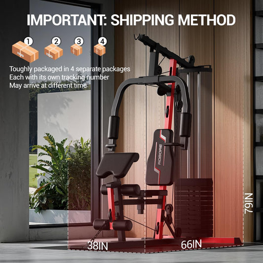 ROBORE Home Gym System with 160LB Weight Stack, Multifunctional All-in-One Workout Station, Full Body Strength Training System