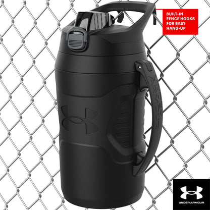 Under Armour Half Gallon Water Bottle Insulated, 64oz Insulated Water Bottle with Handle, Sports Water Jug, Fence Hook, Leak Resistant, for Baseball, Football & More