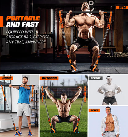 KUTIZE Pilates Bar Kit with Resistance Bands, Heavy Duty Pilates Equipment for Men, Strength Training Bar for Legs, Hip, Back, Arm, Abs, Chest, Shoulders, Portable Home Gym Full Body Workout Equipment