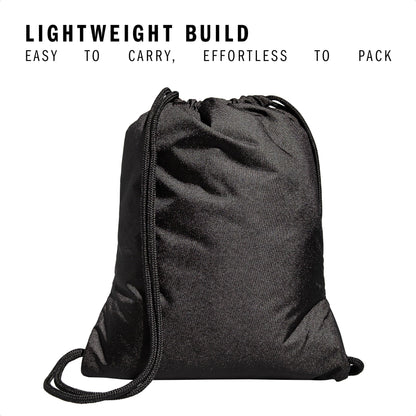 adidas Alliance Sackpack, Drawstring Backpack, Lightweight Small Gym Bag for Women and Men, Black, One Size